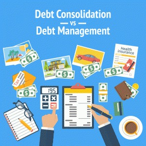 Debt Consolidation vs Debt Management Man Budgeting