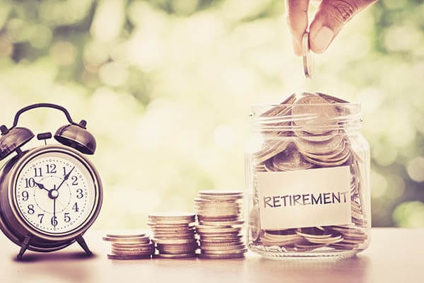 Jar of retirement savings