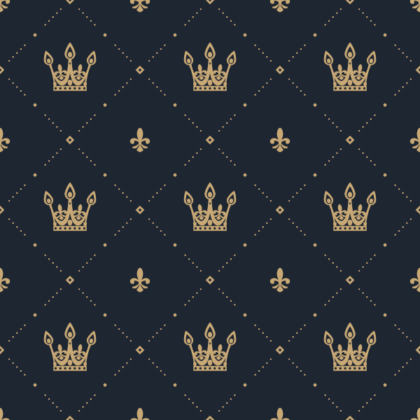 Royal crowns in blue pattern