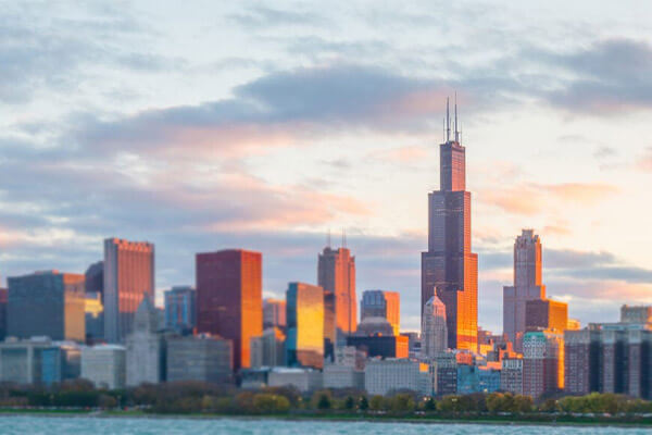 View of Chicago skyline