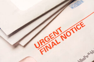 Letter from payday lender with urgent final notice stamped on it