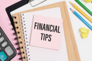 Notepad with Financial Tips