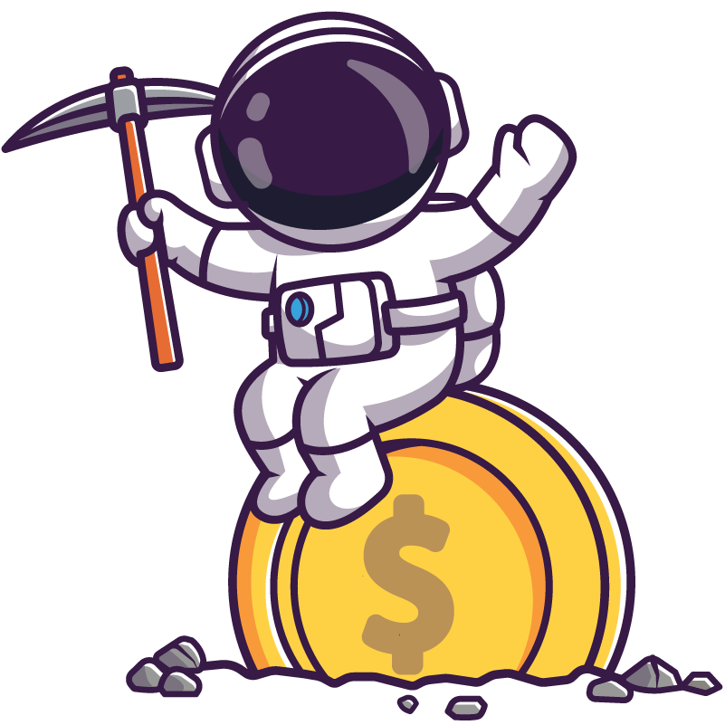 Spaceman digging money